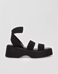 American Eagle Sashes Sandal Keilabsatz Damen Schwarz | XSGTC7453