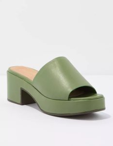 American Eagle Seychelles One of a Kind Plattform Sandal Keilabsatz Damen Grün | LJBCX3425