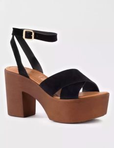American Eagle Seychelles Sweetener Plattform Sandal Keilabsatz Damen Schwarz | WYJLA1985