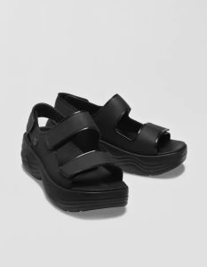 American Eagle Skyline Plattform Sandalen Damen Schwarz | SFWNJ0519
