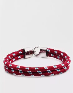 American Eagle Stainless Steel Anchor Clasp Wrap Bracelet Schmuck Herren Rot | AFIOY8609
