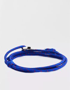 American Eagle Stainless Steel Anchor Clasp Wrap Bracelet Schmuck Herren Blau | ELGST7685