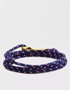 American Eagle Stainless Steel Anchor Clasp Wrap Bracelet Schmuck Herren Blau | NKFYH9682