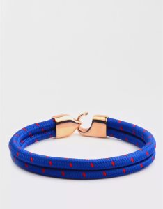 American Eagle Stainless Steel Anchor Clasp Wrap Bracelet Schmuck Herren Königsblau Blau | QJLZI8196