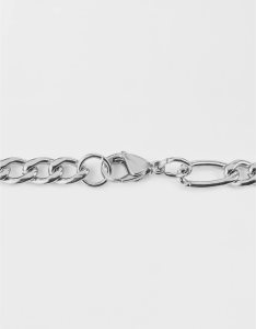 American Eagle Stainless Steel Figaro Chain Necklace Schmuck Herren Silber | LNPSU5193