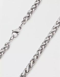 American Eagle Stainless Steel Spiga Chain Necklace Schmuck Herren Silber | WQXYF7469